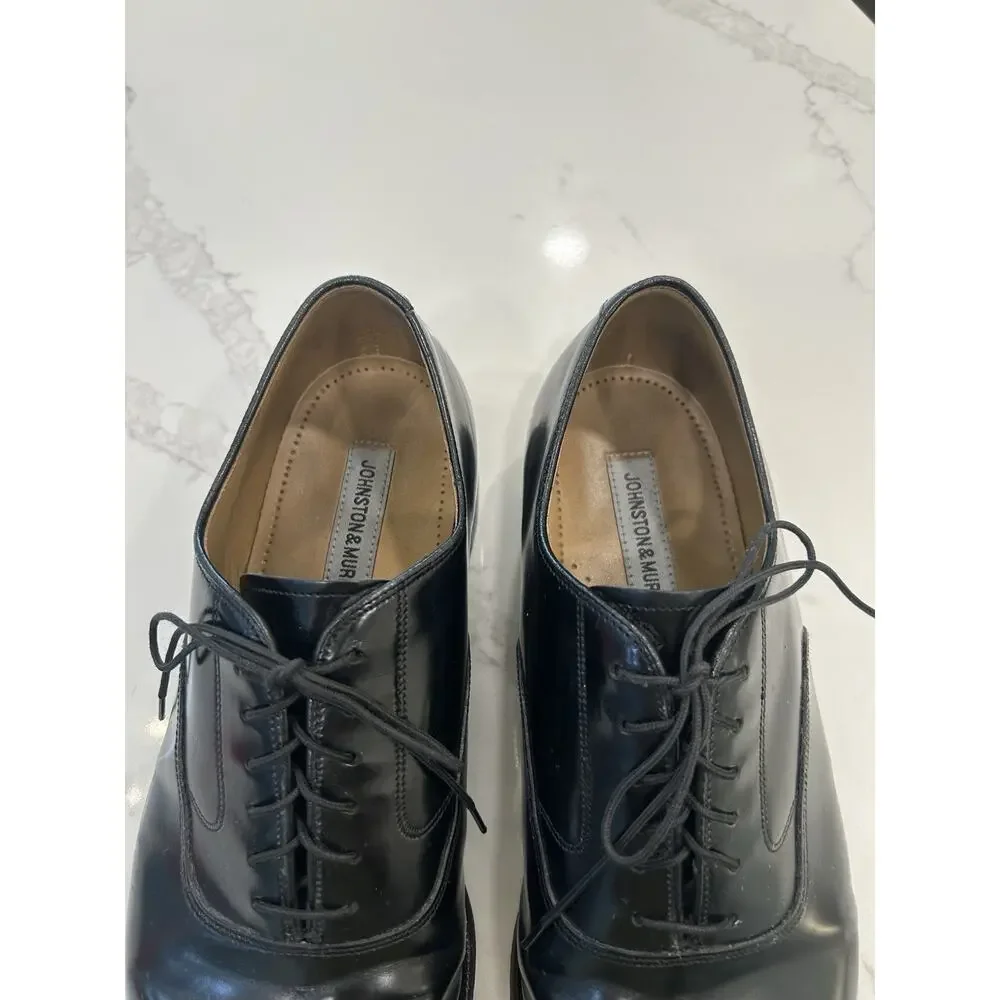 Johnston‎ & Murphy Melton Men's Cap Toe Black Leather Dress Shoes Oxfords Sz 11D
